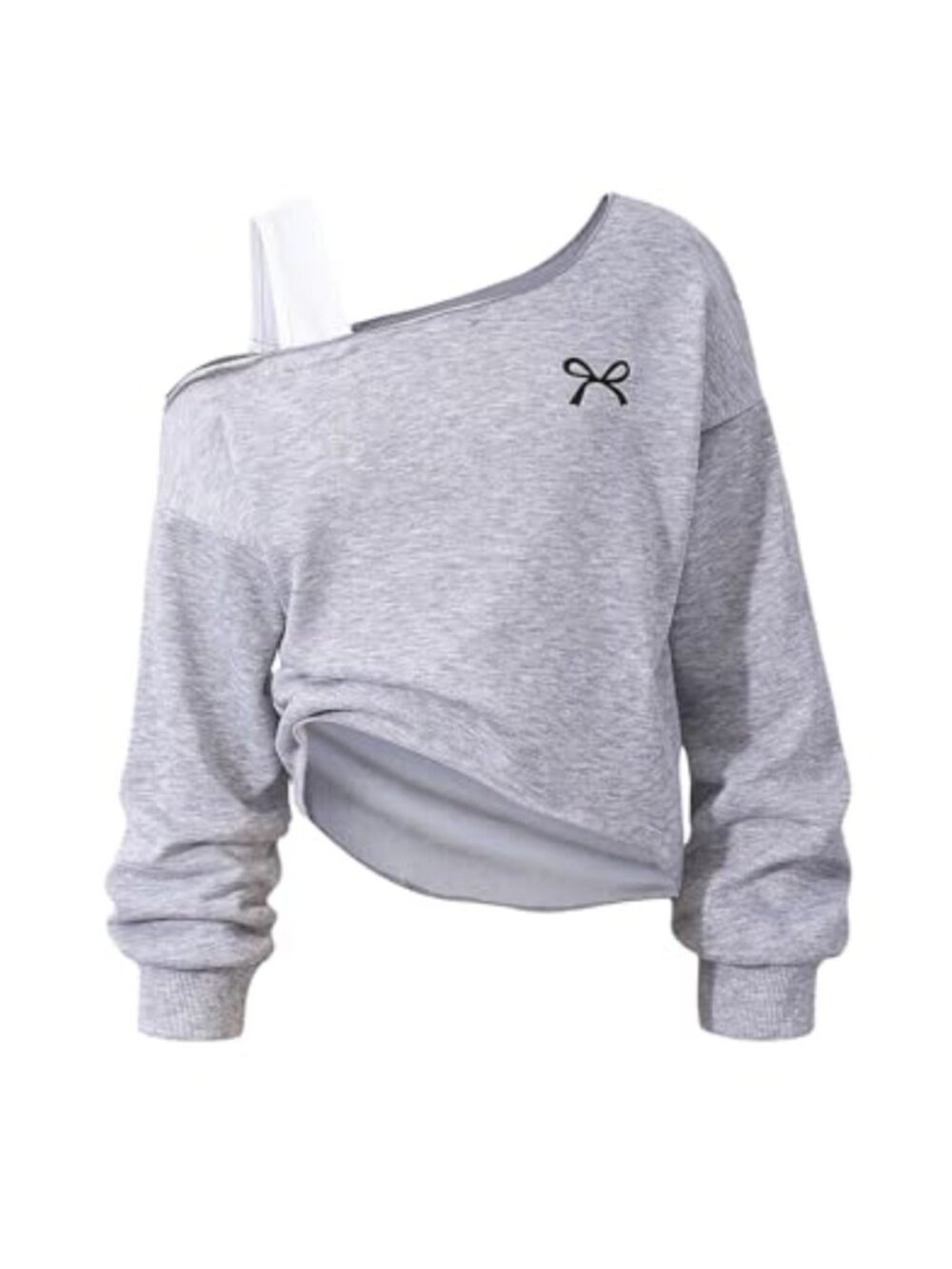 Girls Bow Graphic Long Sleeve Sweatshirt Pullover Soft Casual Top